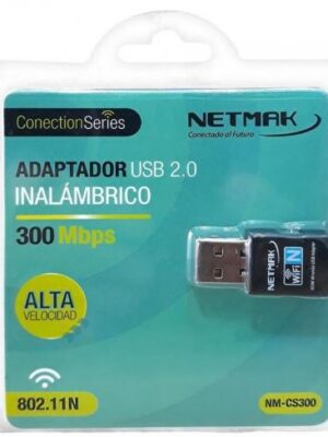 Netmak Placa De Red USB 2.0 (M) A WiFi 300Mbps