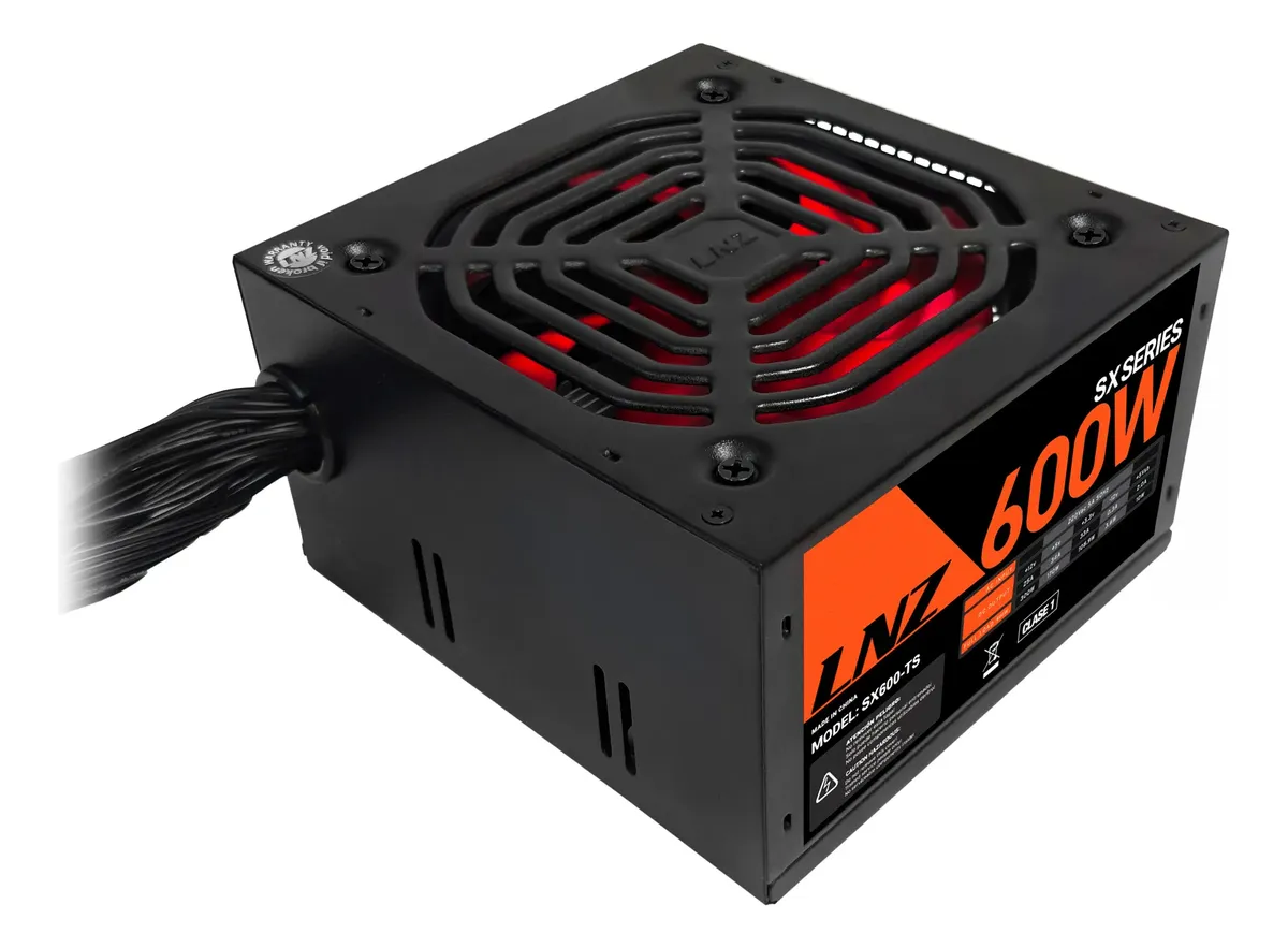 Fuente 600W Lnz Sx600-Ts Led Red Fan
