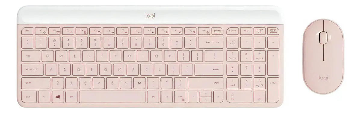 Combo Teclado+Mouse Logitech Slim Teclado Y Mouse Mk470 Rosa