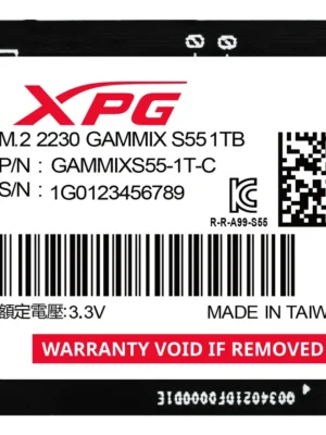 SSD M.2 NVMe Adata Xpg Gammix S55 512Gb M2.2230 Pcie Gen4.0X4 Sgammixs55-512G-C
