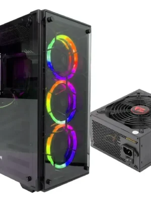 Gabinete Redragon Wheeljack Black Rgb Gc-606B Rgb + Gc-Ps002 600W No Modular