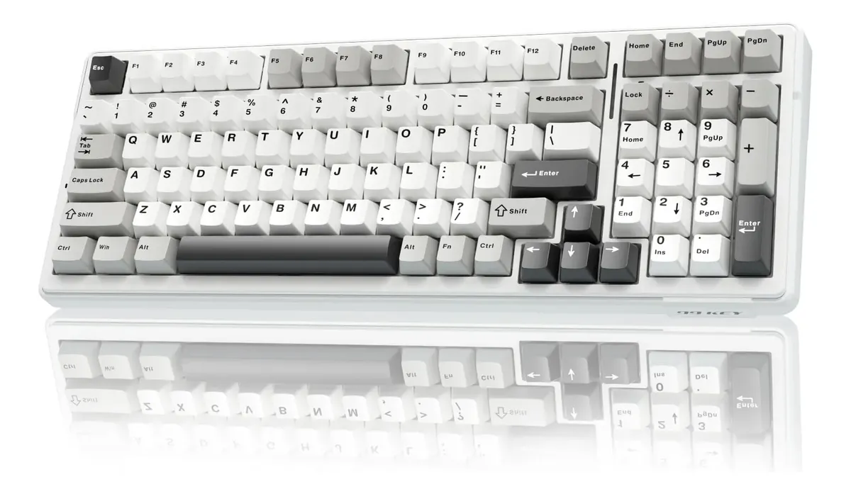 Teclado Mecanico Wireless Aula F99 Grey-White-Dark Grey