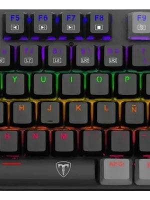Teclado T-Dagger Bora Black Grey Lite T-Tgk313Bg-Lit Wired Rainbow
