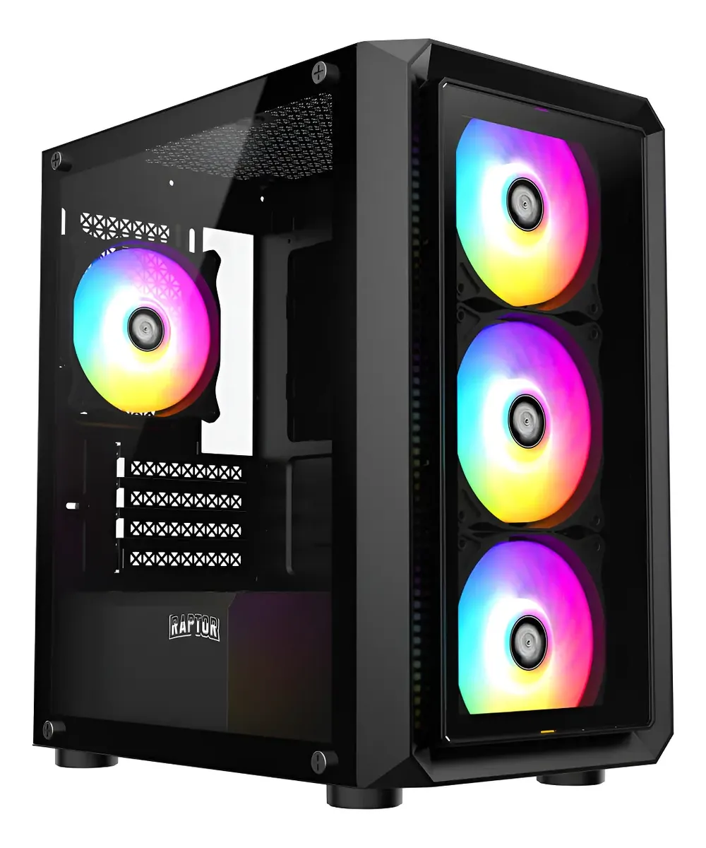 Gabinete Raptor Infinity Glass Tg X2 Mid-Tower Rgb Fan X4 (6717)