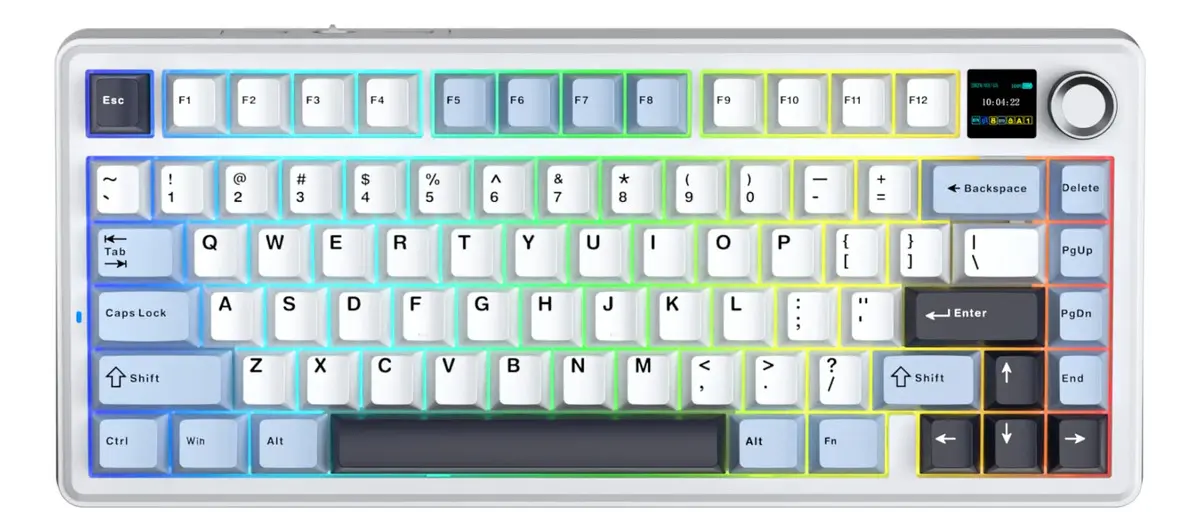 Teclado Mecanico Aula F75 Max Dark Blue-White-Purple