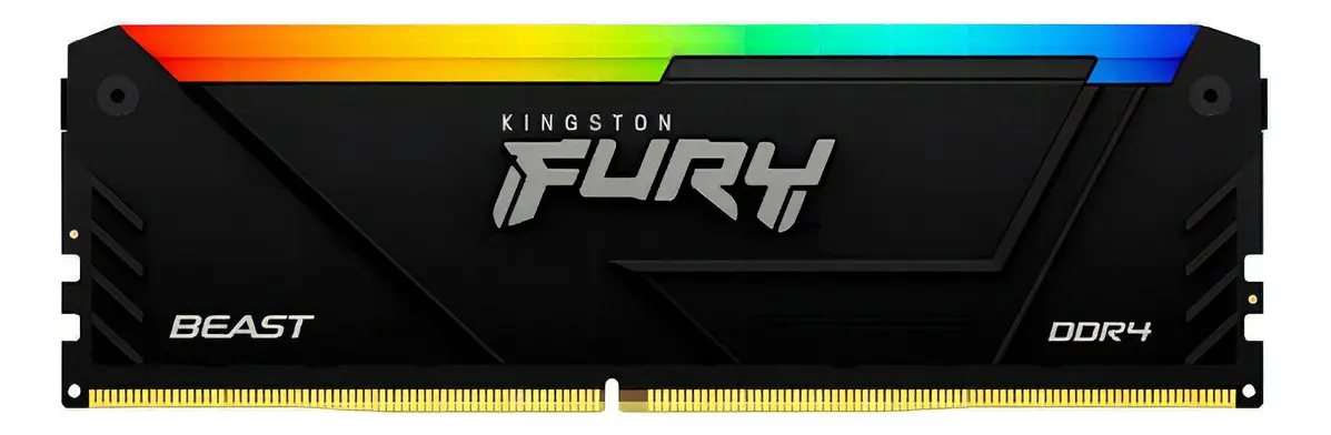 Memoria DDR4 Udimm Kingston Fury Beast 8Gb Ddr4 3200 Mhz Cl16 1.35V Single Negro Rgb