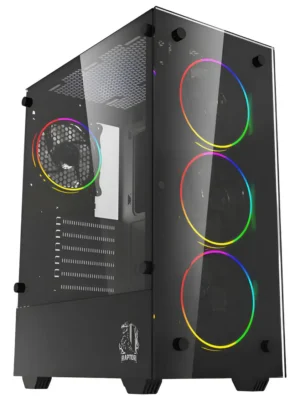 Gabinete Raptor Sentinel Tg Mid-Tower Rgb Fan X4 W/Button Control (6718)